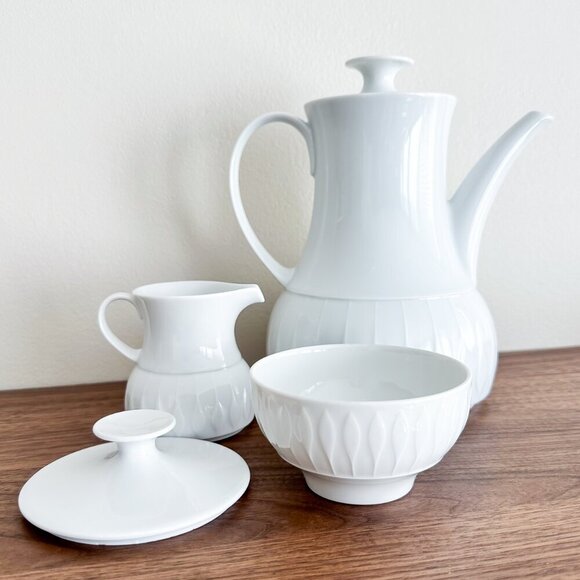 Vintage White Thomas Germany Porcelain Coffee Set - Picture 6 of 9